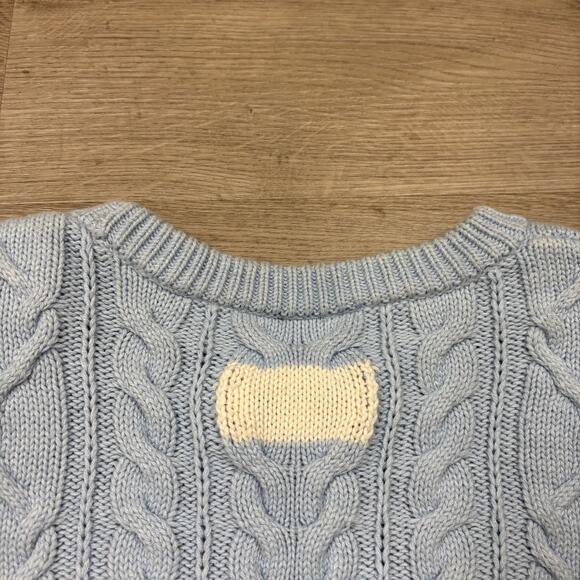 Re/Done Cable Knit Crop Cashmere Sweater Women's Small Minimalist - Picture 7 of 11